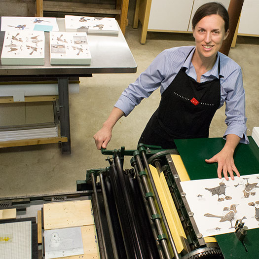 We print all our work by hand on a hand-powered letterpress.