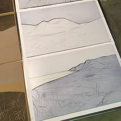photo of printing blocks and book cloth