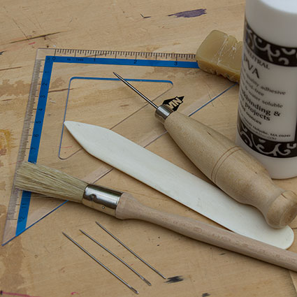 photo of bookbinding tools