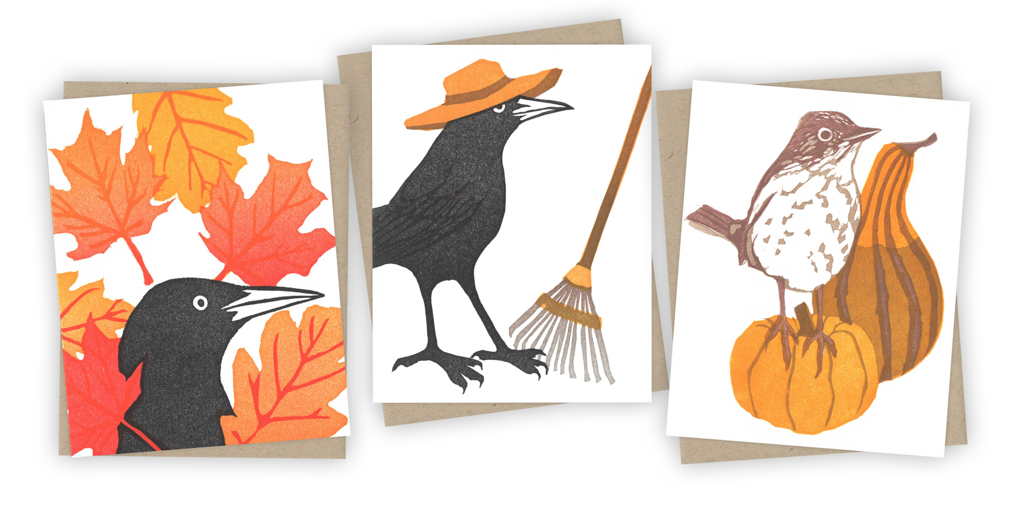 original block print greeting cards